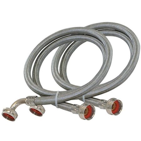 EZ-FLO EASTMAN Washing Machine Discharge Hose, 34 in ID, 5 ft L, FHT x FHT, Stainless Steel 48377